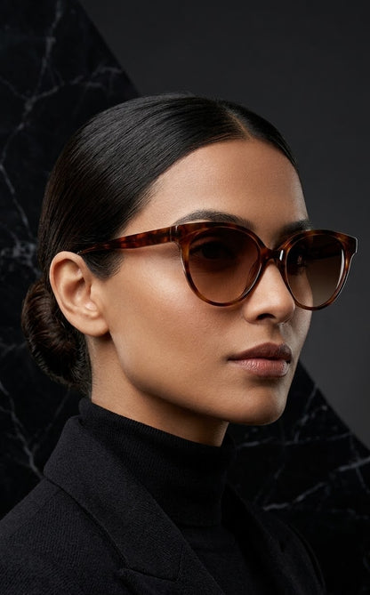 EVORA Amber Luxe – Premium Cat-Eye Tortoise Sunglasses for Women