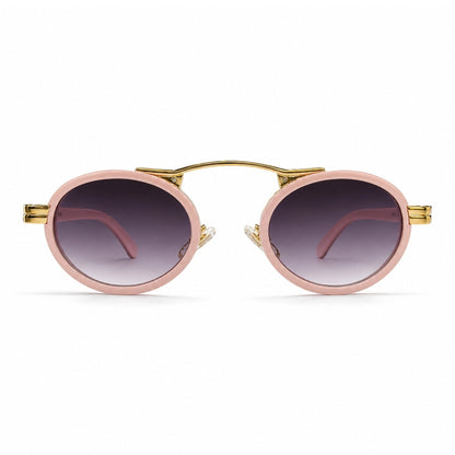 EVORA Blush Halo – Premium Round Pink Sunglasses for Women