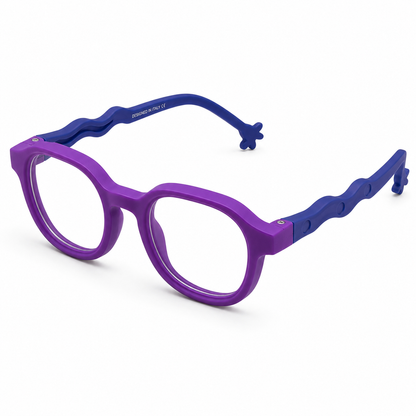 EVORA Kids Flex TR90 Eyeglasses – Purple & Royal Blue | Model LHH-1010 | Size 44-20-130