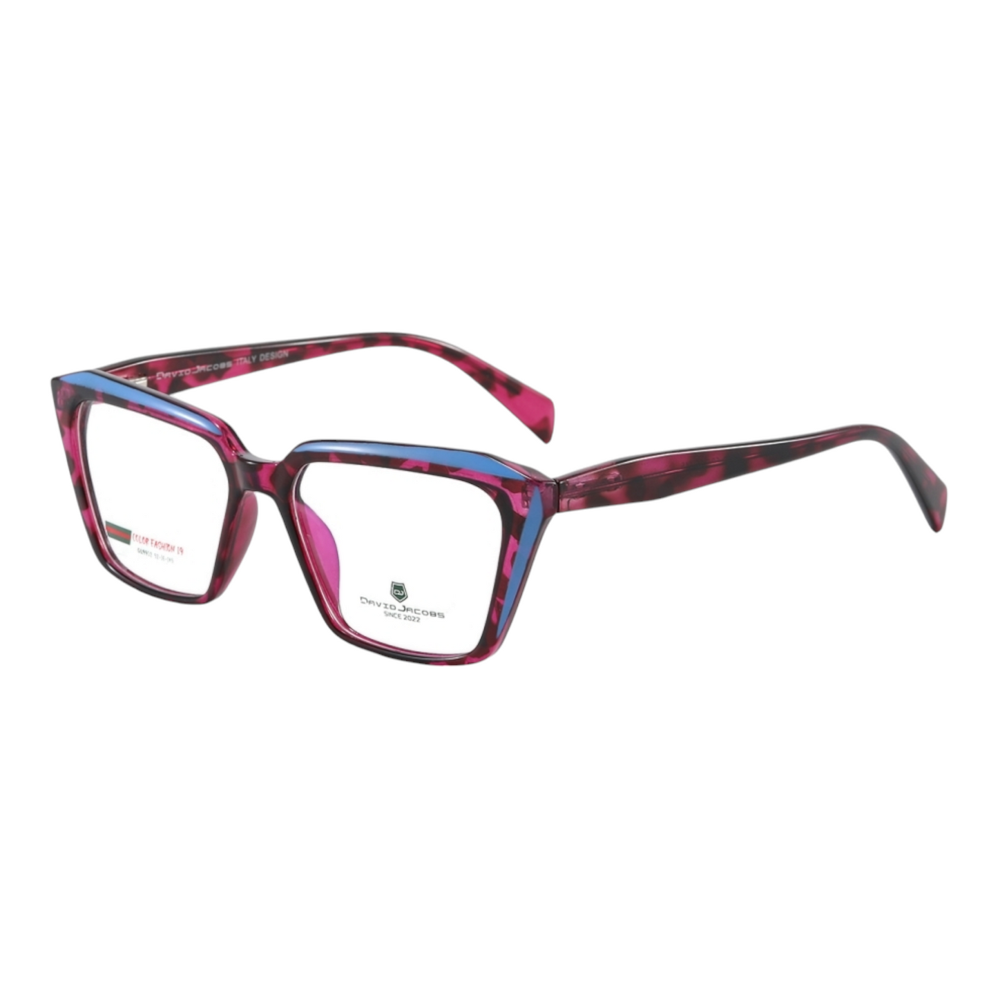 EVORA X David Jacobs GW9902 Premium Geometric Eyewear for Women – Chic TR90 Optical Frames | Size 52-16-145 | Blue Cut Lenses Compatible - EVORA