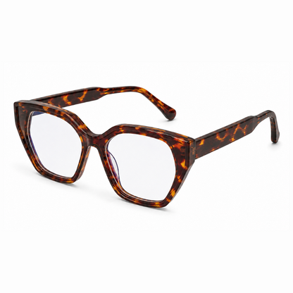 EVORA D23057 Havana Glow Premium Cat-Eye Acetate Eyewear Frame | Classic Tortoise | Size 53-17-150