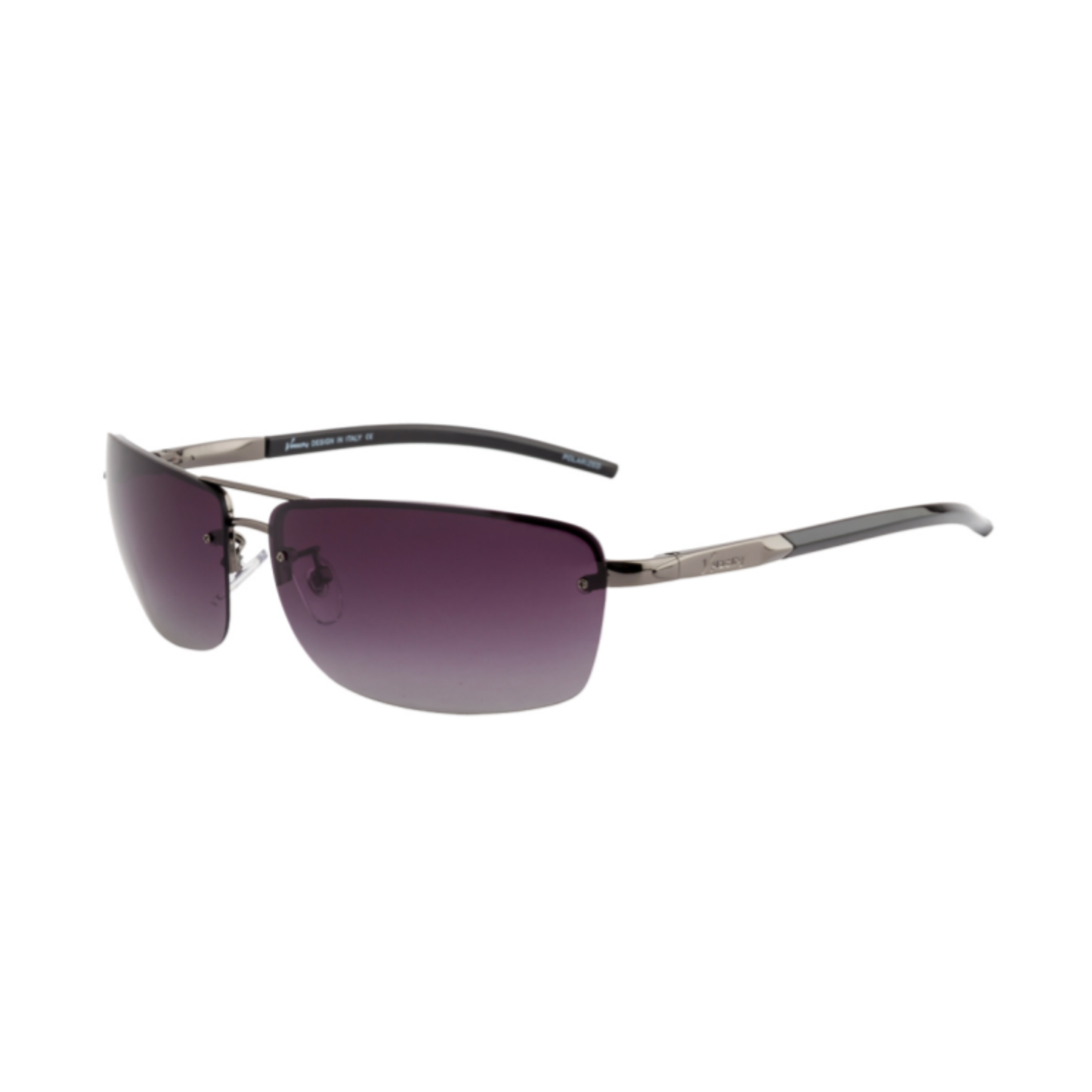 GT HA90539 Gunmetal Rimless Sunglasses – Light Smoke Gradient Lens (C23)