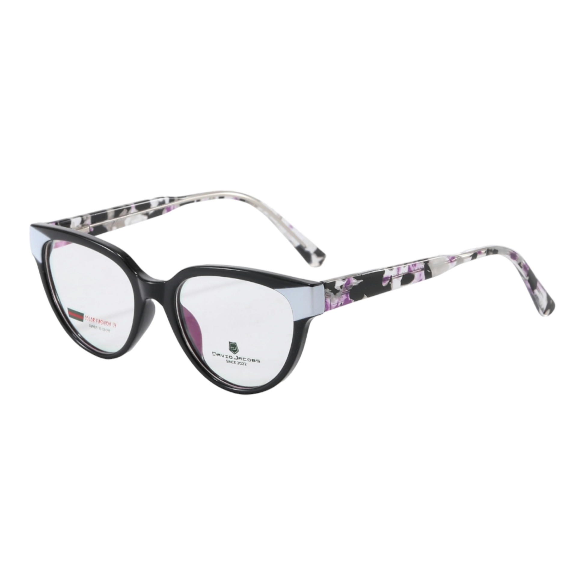 EVORA X David Jacobs GW9913 Cat-Eye Confidence Eyewear for Women – Designer TR90 Optical Frames | 10 Chic Color Options | Size 51-18-145 - EVORA