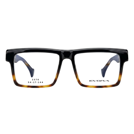 EVORA 2370 black tortoise rectangular full rim eyeglasses 54-17-144