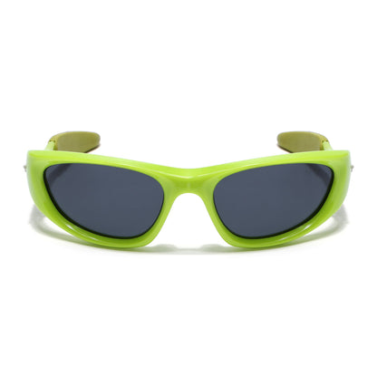 EVORA Neon Green Wraparound Sunglasses for Men & Women | UV400 Protection | Premium Sport & Street Style Eyewear