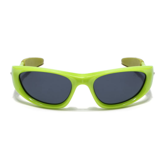 EVORA Neon Green Wraparound Sunglasses for Men & Women | UV400 Protection | Premium Sport & Street Style Eyewear