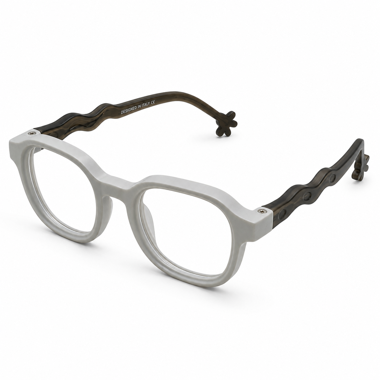 EVORA Kids Flex TR90 Eyeglasses – Pearl Grey & Smoke Black | Model LHH-1010 | 44-20-130