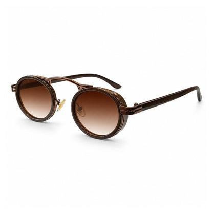 EVORA Mocha Halo – Premium Round Brown Sunglasses for Women