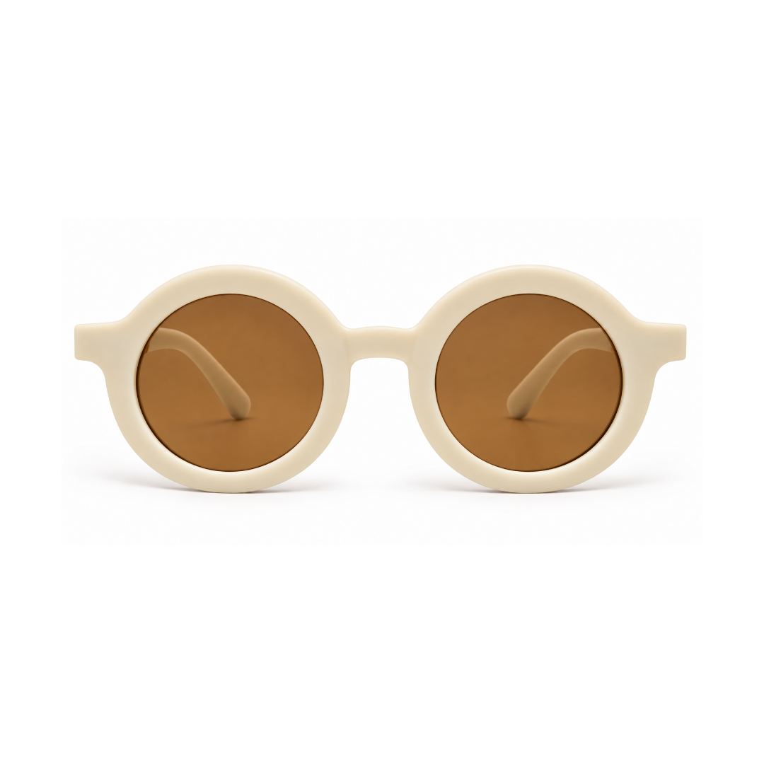 EVORA Kids Round Sunglasses – Taupe | Ages 3–7 Years