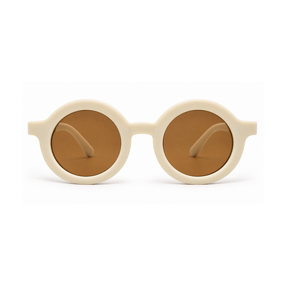EVORA Kids Round Sunglasses – Taupe | Ages 3–7 Years