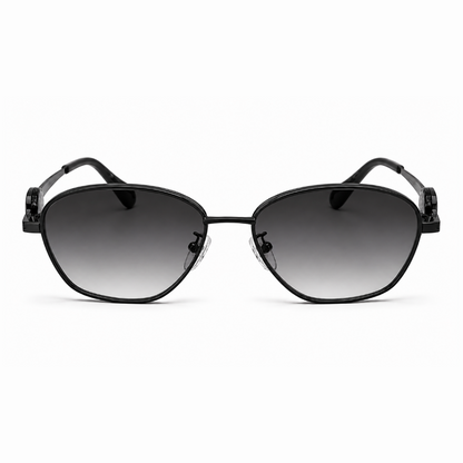 EVORA AURELIA S3 Matte Black Smoke Gradient Premium Metal Sunglasses