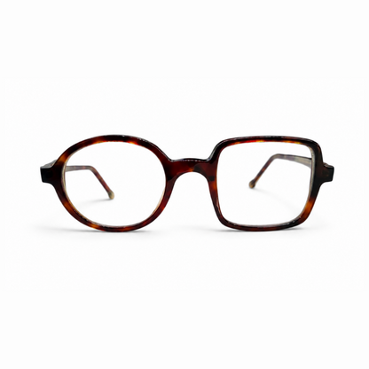 EVORA Asymmetry Premium Acetate Eyeglasses – Classic Demi Tortoise | Round & Square Frame | Unisex