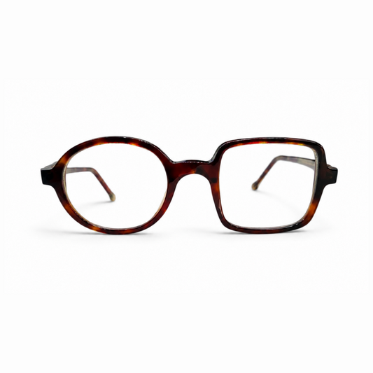 EVORA Asymmetry Premium Acetate Eyeglasses – Classic Demi Tortoise | Round & Square Frame | Unisex