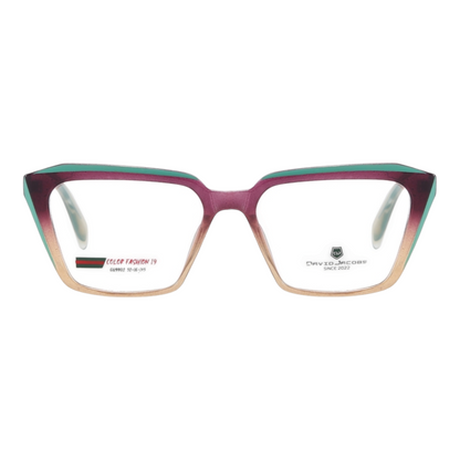 EVORA X David Jacobs GW9902 Premium Geometric Eyewear for Women – Chic TR90 Optical Frames | Size 52-16-145 | Blue Cut Lenses Compatible - EVORA