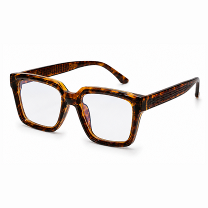 EVORA L7007 Havana Amber Premium Acetate Eyewear Frame | Tortoise Square Glasses | Size 51-18-150
