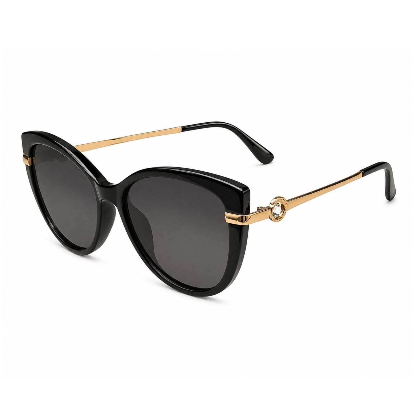 EVORA Noir Grace – Premium Cat-Eye Black Sunglasses for Women