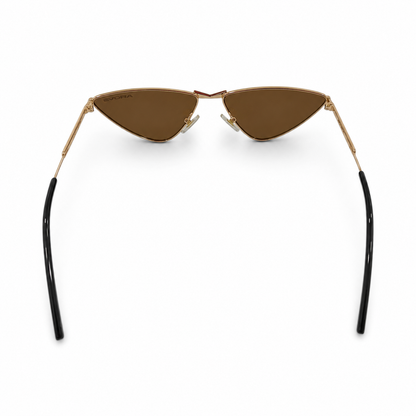 EVORA Astra Edge EVS-901 Gold Metal Cat-Eye Sunglasses with Brown UV Protected Lenses