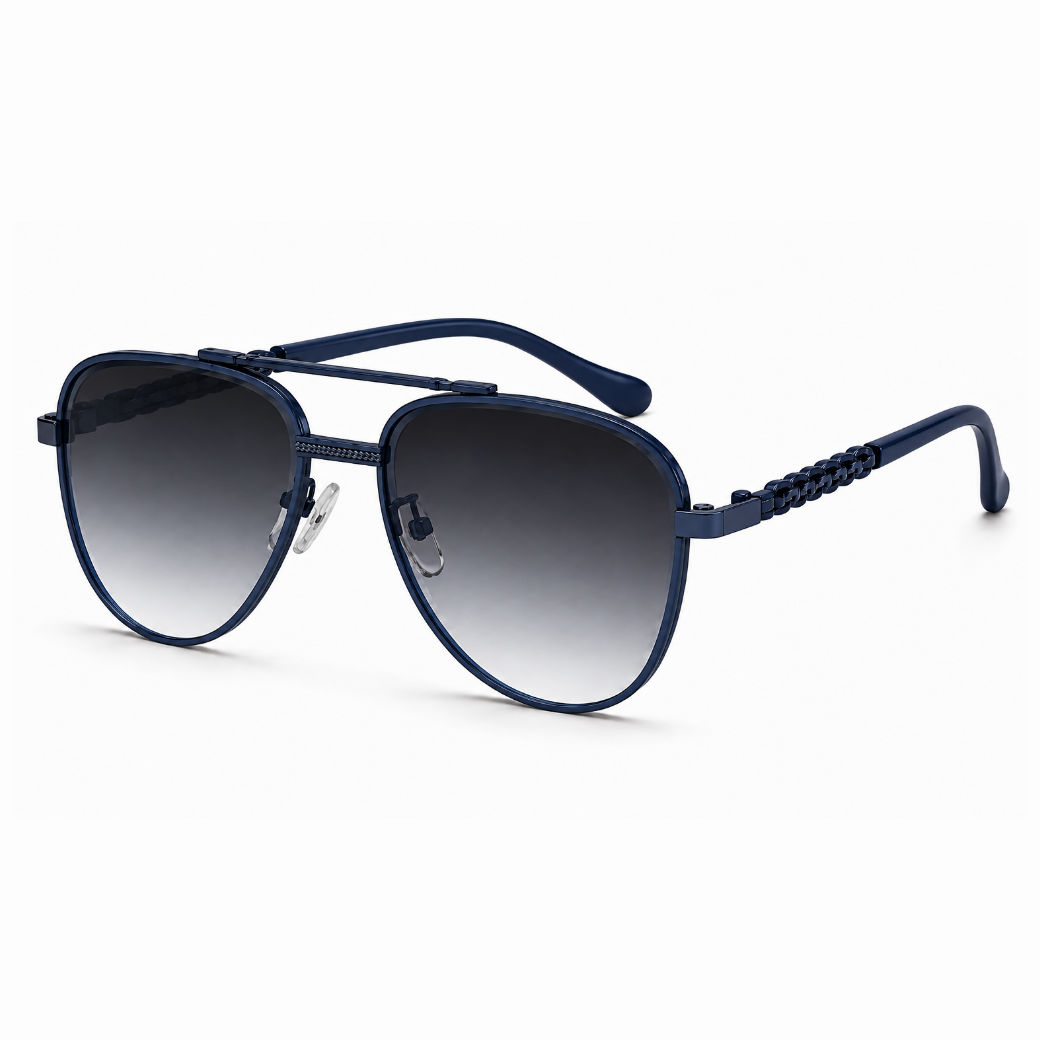 EVORA Monarch – Navy Blue Aviator Premium Sunglasses