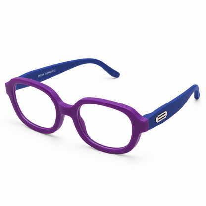 EVORA Kids Flex TR90 Eyeglasses – Purple & Royal Blue | Model LLH-1008 | Size 48-18-136
