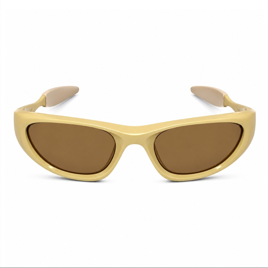 EVORA AeroShield Wraparound Sport Sunglasses – Beige | Unisex UV400 Performance Eyewear