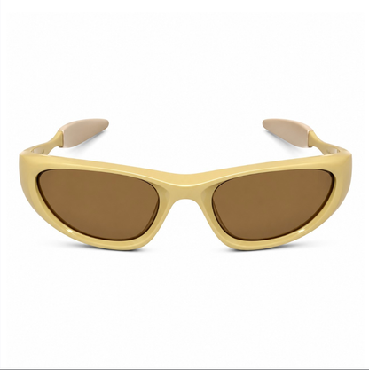 EVORA AeroShield Wraparound Sport Sunglasses – Beige | Unisex UV400 Performance Eyewear