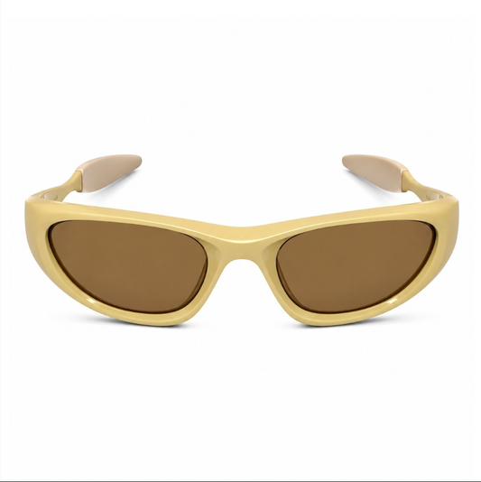 EVORA AeroShield Wraparound Sport Sunglasses – Beige | Unisex UV400 Performance Eyewear