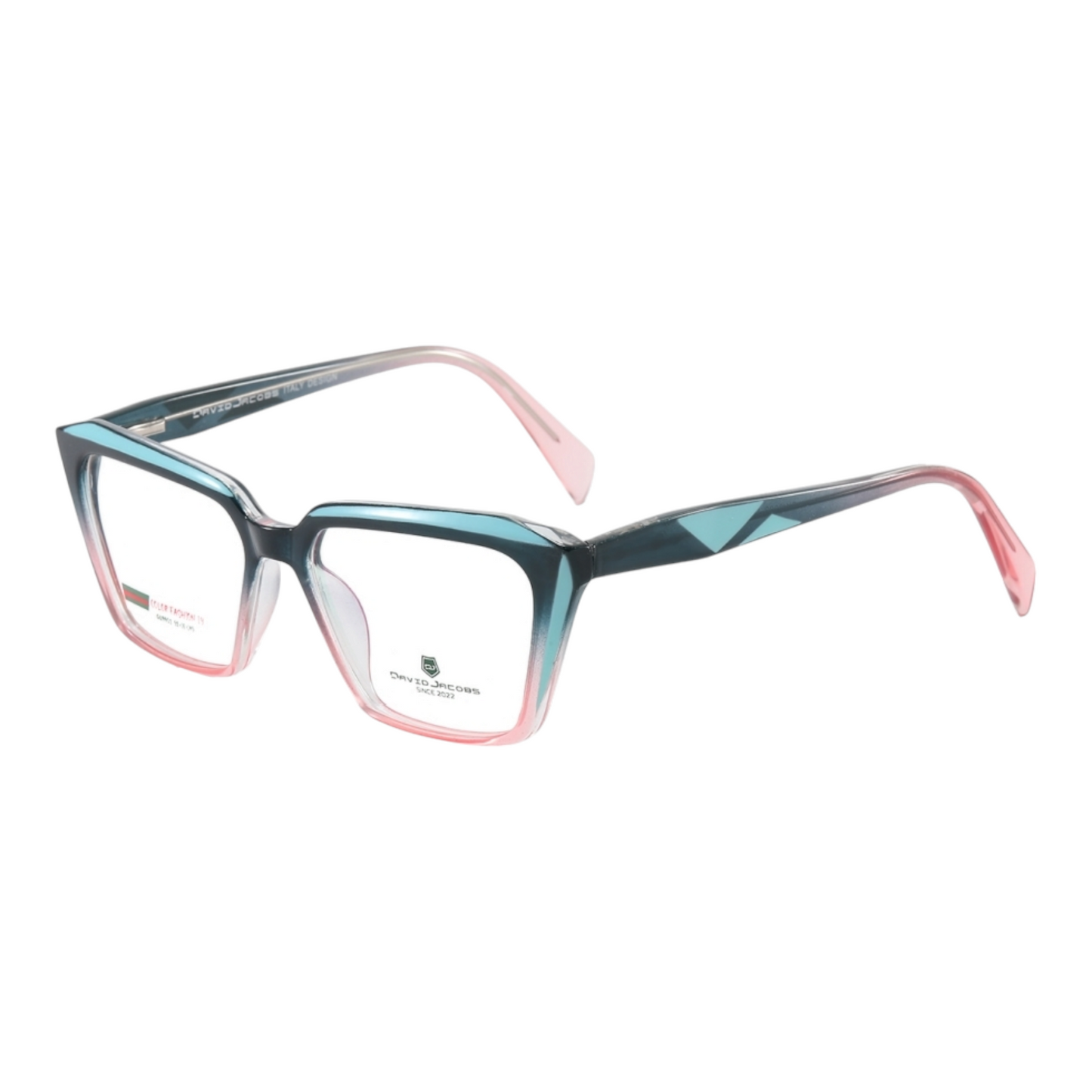 EVORA X David Jacobs GW9902 Premium Geometric Eyewear for Women – Chic TR90 Optical Frames | Size 52-16-145 | Blue Cut Lenses Compatible - EVORA