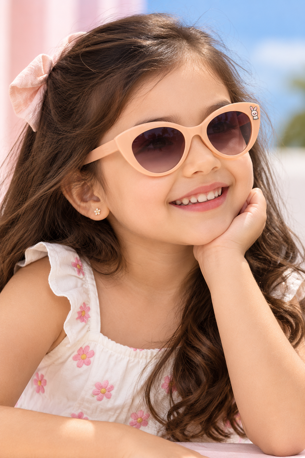 EVORA Kids Cat-Eye Sunglasses – Peach | Ages 3–7 Years