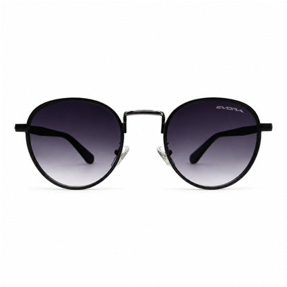 EVORA Shadow Orbit – Premium Round Black Sunglasses (Unisex)