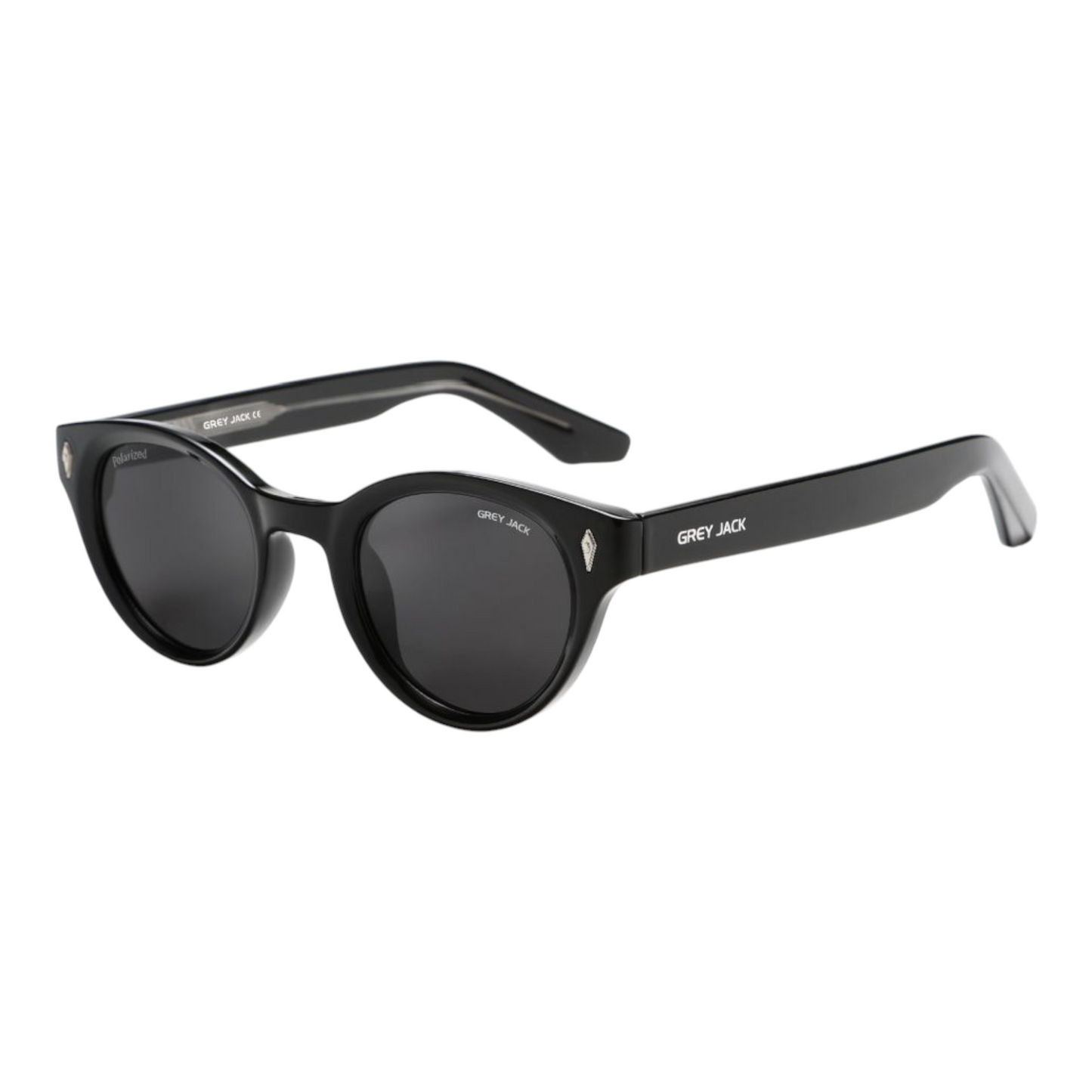 Grey Jack GJ6604 Black Polarized Sunglasses for Men and Women – UV Protection Round Frame - EVORA