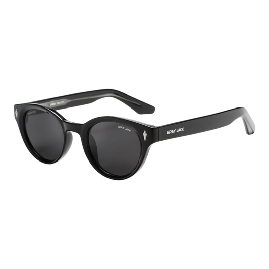 Grey Jack GJ6604 Black Polarized Sunglasses for Men and Women – UV Protection Round Frame - EVORA