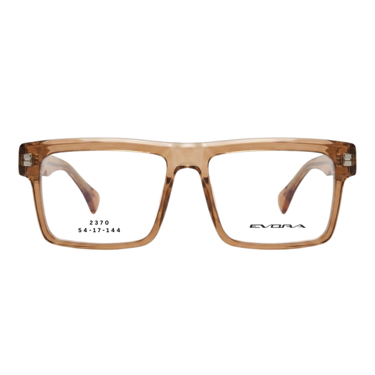 EVORA 2370 crystal brown rectangular full rim eyeglasses 54-17-144