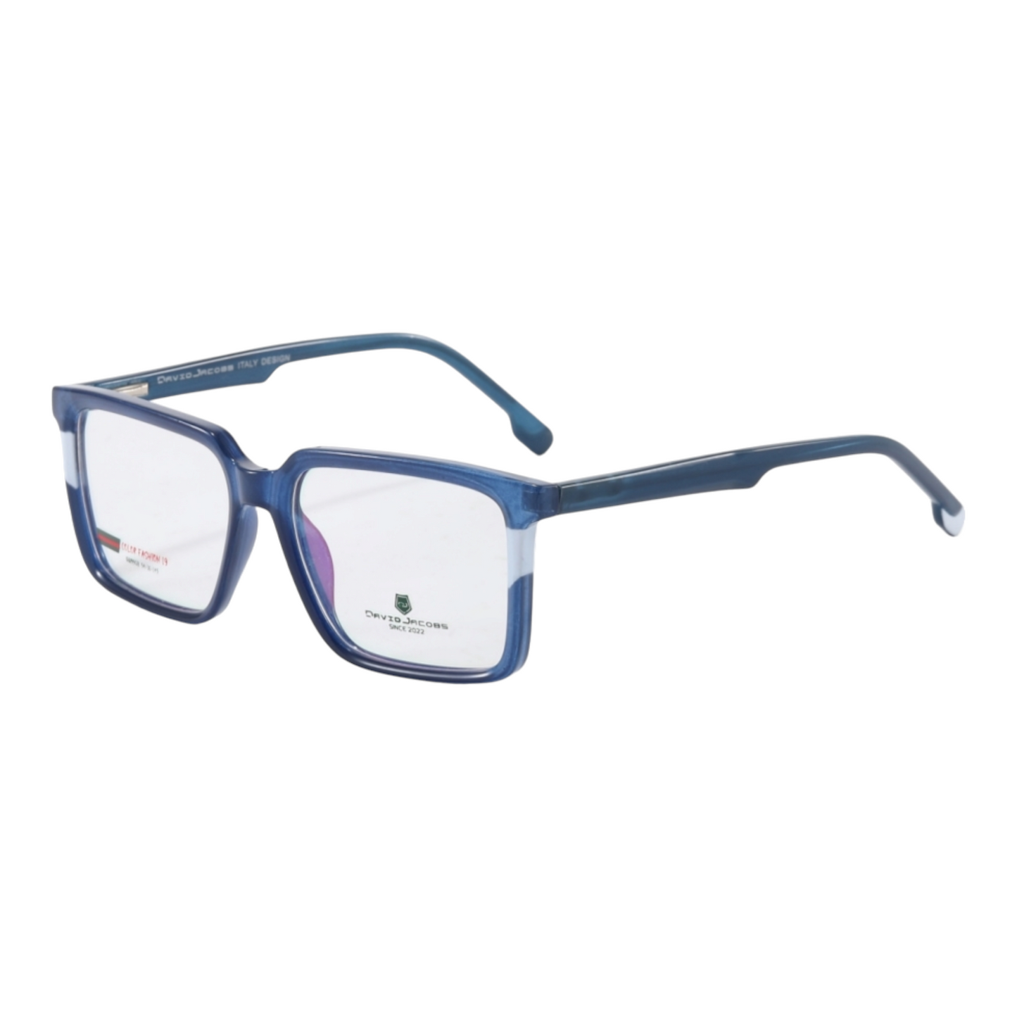EVORA X David Jacobs GW9908 Rectangle Eyewear for Men & Women – Trendy TR90 Optical Frames in 6 Colors | Blue Light Compatible | Size 54-16-145 - EVORA