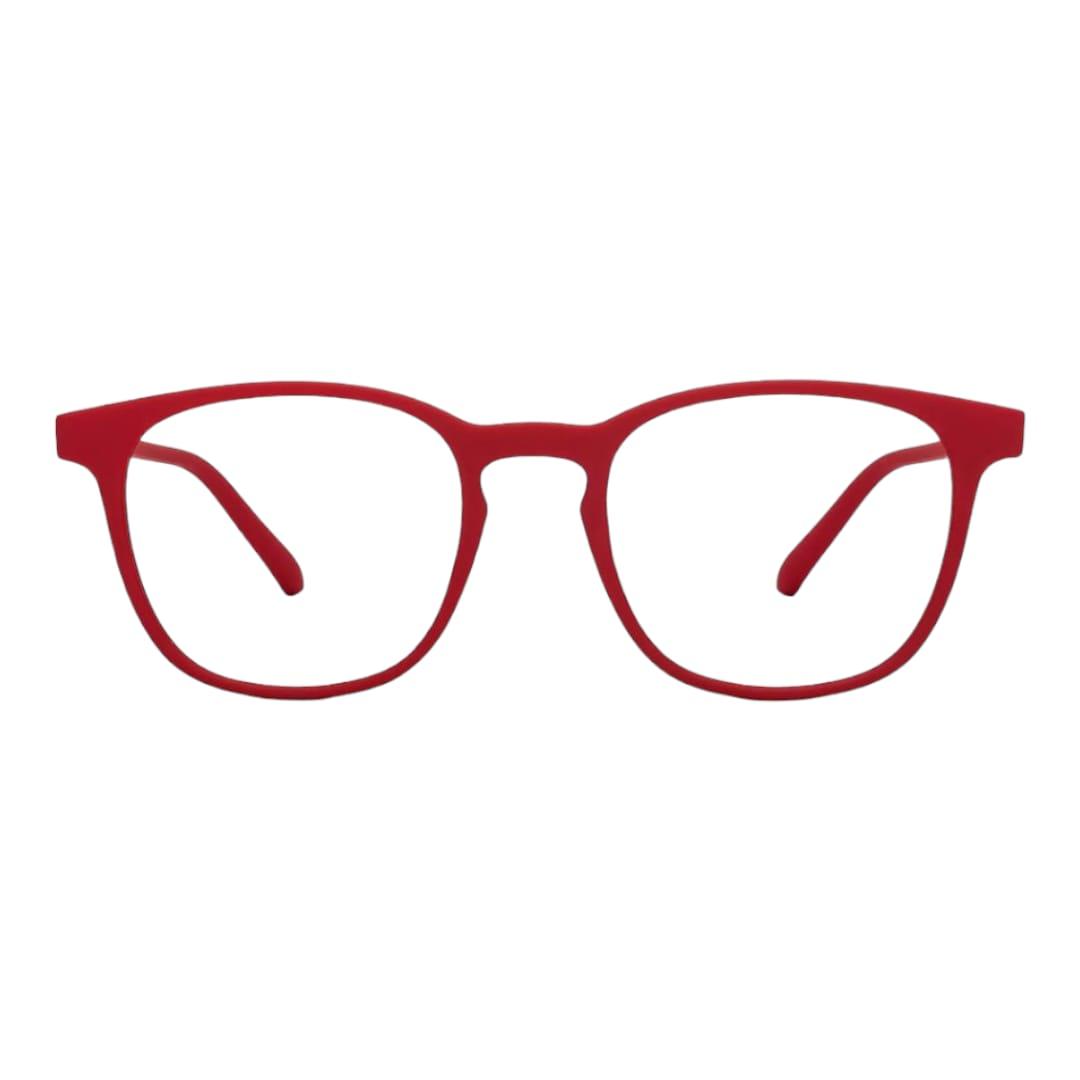 EVORA Hustle | Red | Zero Power Bluecut AntiGlare Computer Glasses | For Men & Women | Medium | EV10001