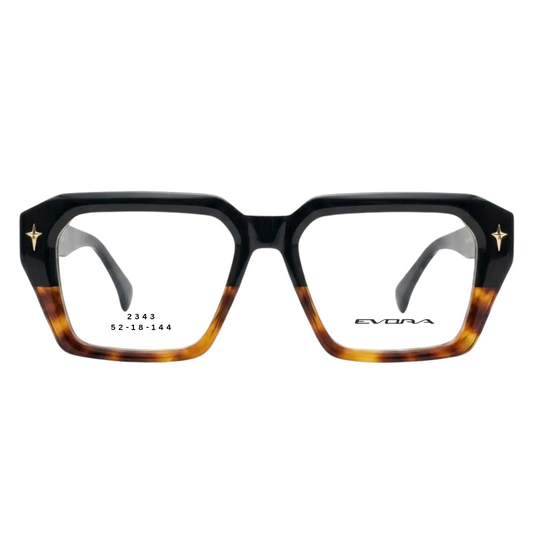 EVORA 2343 black tortoise rectangular full rim eyeglasses 52-18-144