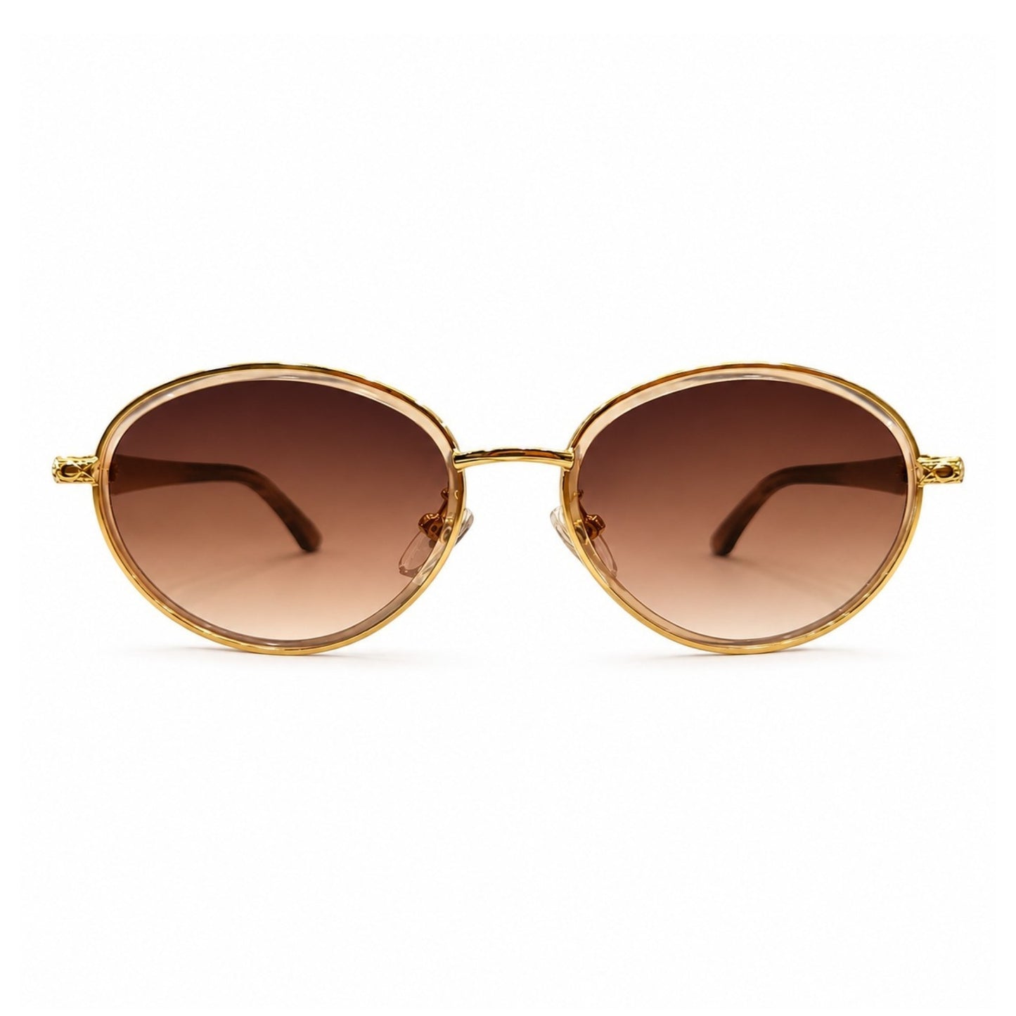 EVORA Golden Aura Premium Round Sunglasses for Women