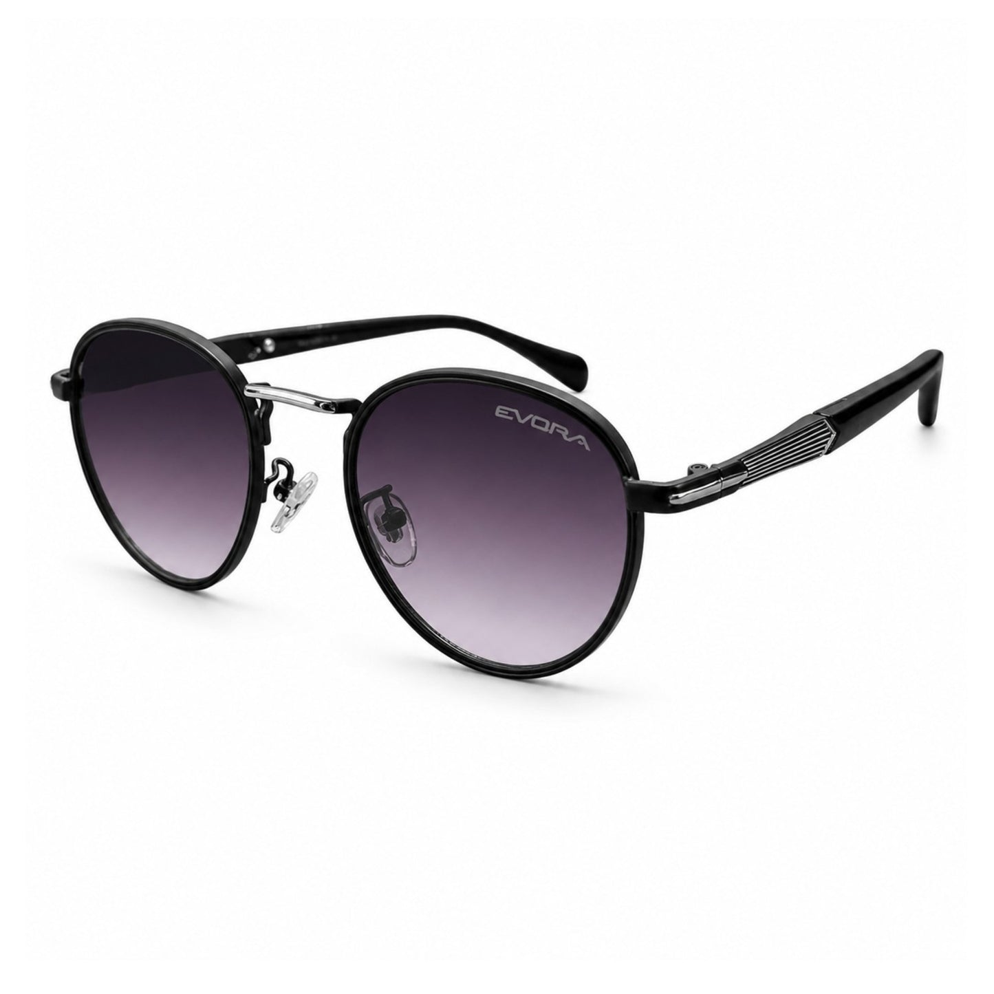 EVORA Shadow Orbit – Premium Round Black Sunglasses (Unisex)