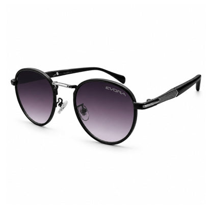 EVORA Shadow Orbit – Premium Round Black Sunglasses (Unisex)