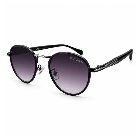 EVORA Shadow Orbit – Premium Round Black Sunglasses (Unisex)