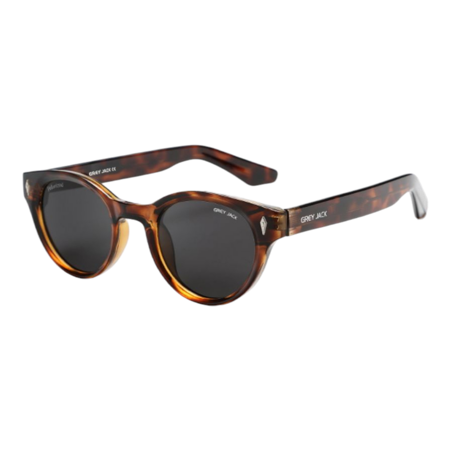 Grey Jack GJ6604 Demi Polarized Sunglasses – Fashionable Brown Pattern Round Frame