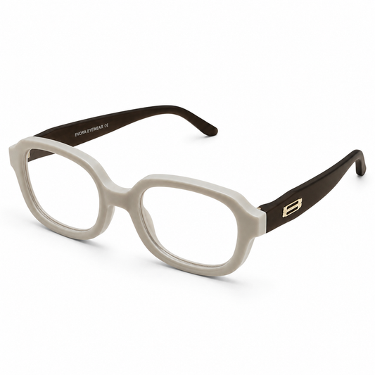 EVORA Kids Flex TR90 Eyeglasses – Pearl Grey & Smoke Black | Model LLH-1008 | Size 48-18-136