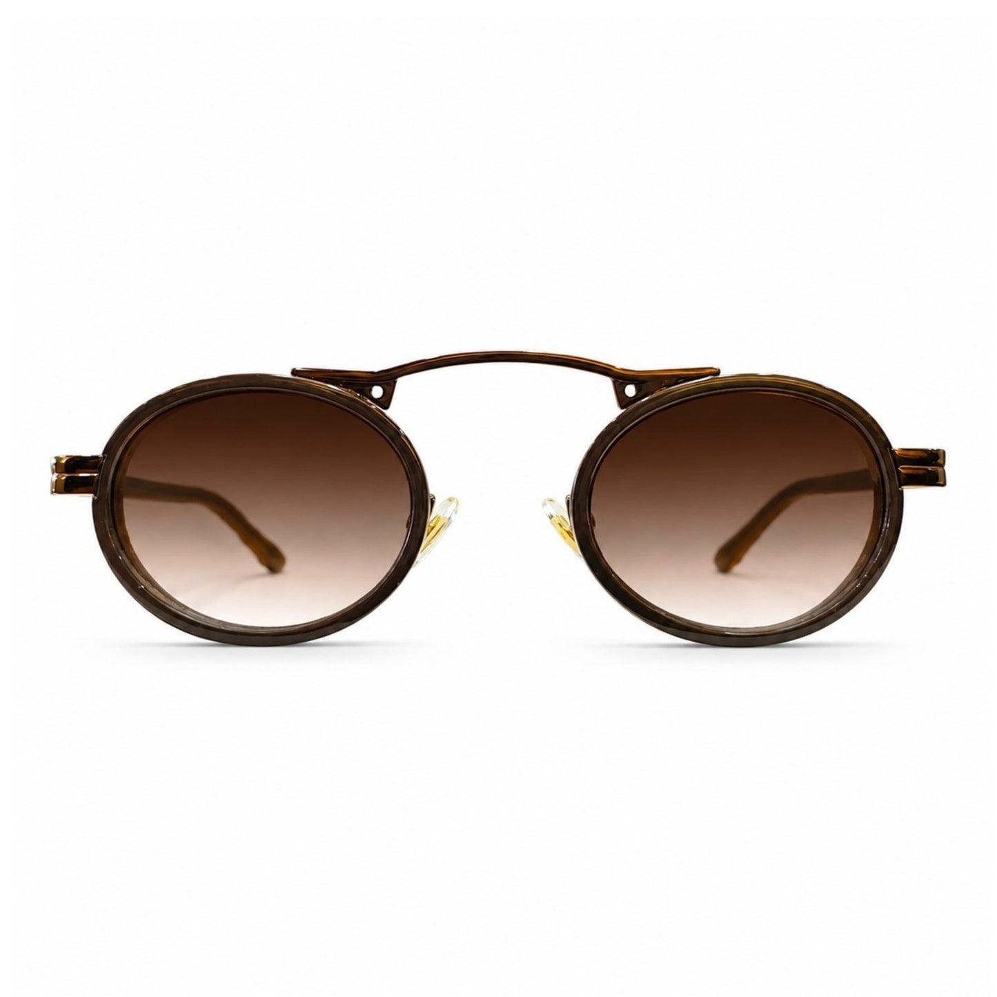 EVORA Mocha Halo – Premium Round Brown Sunglasses for Women