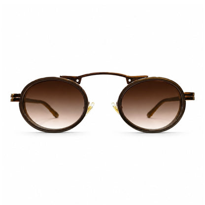 EVORA Mocha Halo – Premium Round Brown Sunglasses for Women