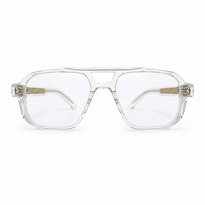 EVORA L7008 Crystal Ice Premium Acetate Navigator Eyewear Frame | Transparent Clear | Size 55-19-149