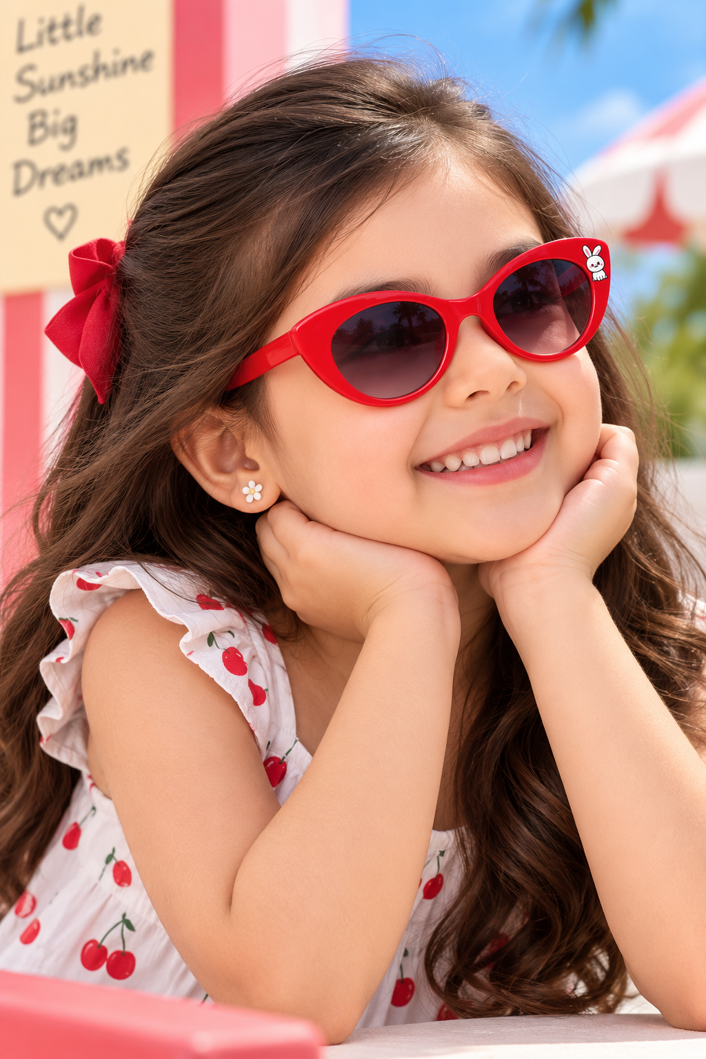 EVORA Kids Cat-Eye Sunglasses – Red | Ages 3–7 Years