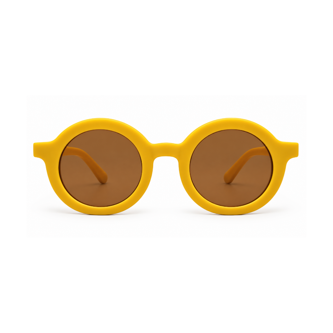 EVORA Kids Round Sunglasses – Yellow | Ages 3–7 Years