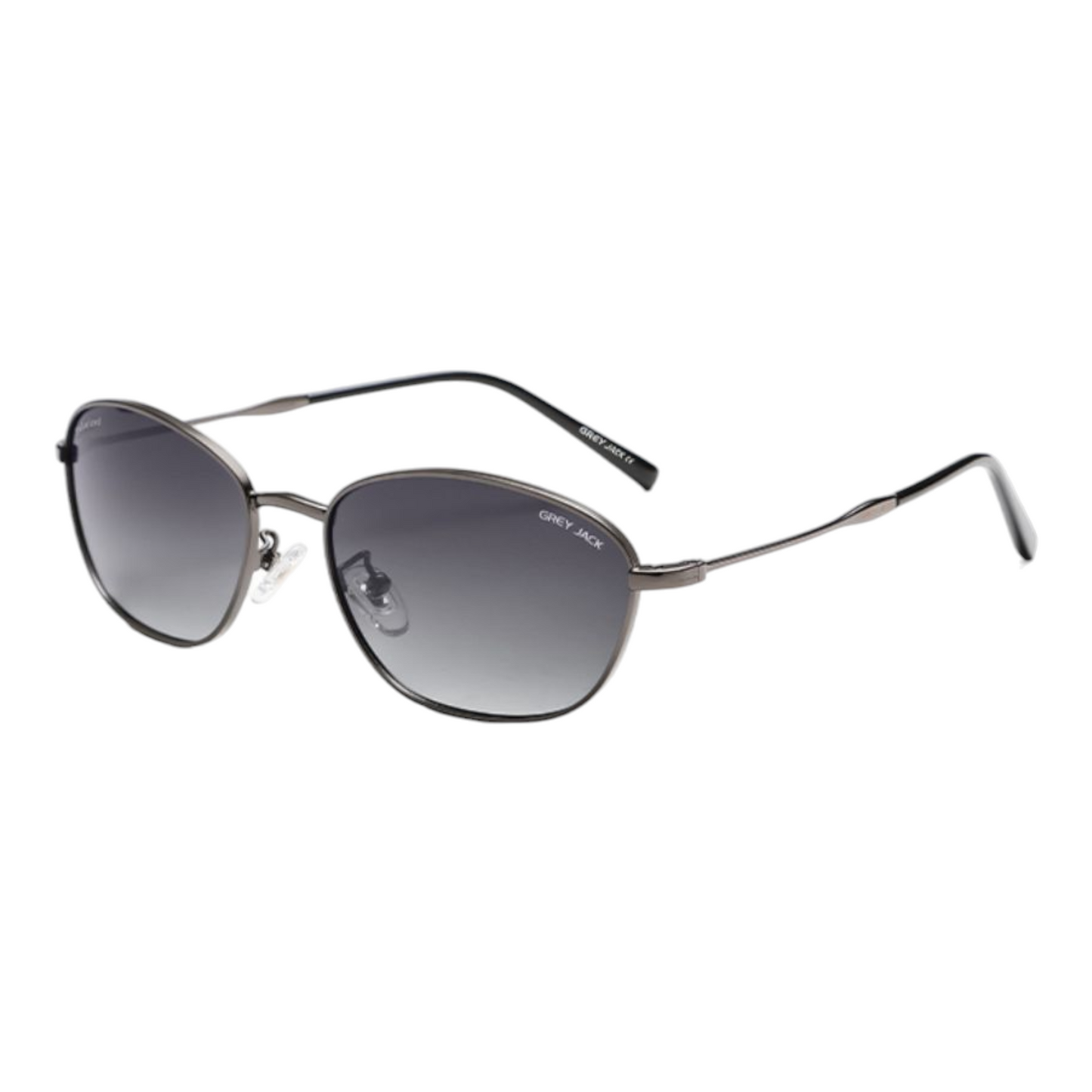 Premium polarized sunglasses collection by EVORA Eyewear featuring GJB032 model in black, gunmetal, silver, gold, and coffee tones — displayed on a sleek white background for a luxury aesthetic.