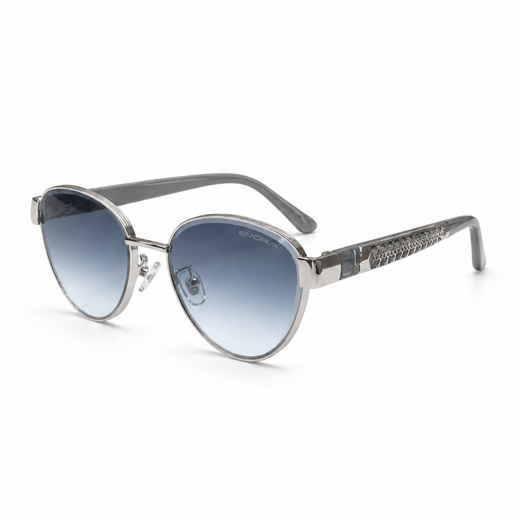 EVORA Celeste – Silver Blue Gradient Premium Sunglasses