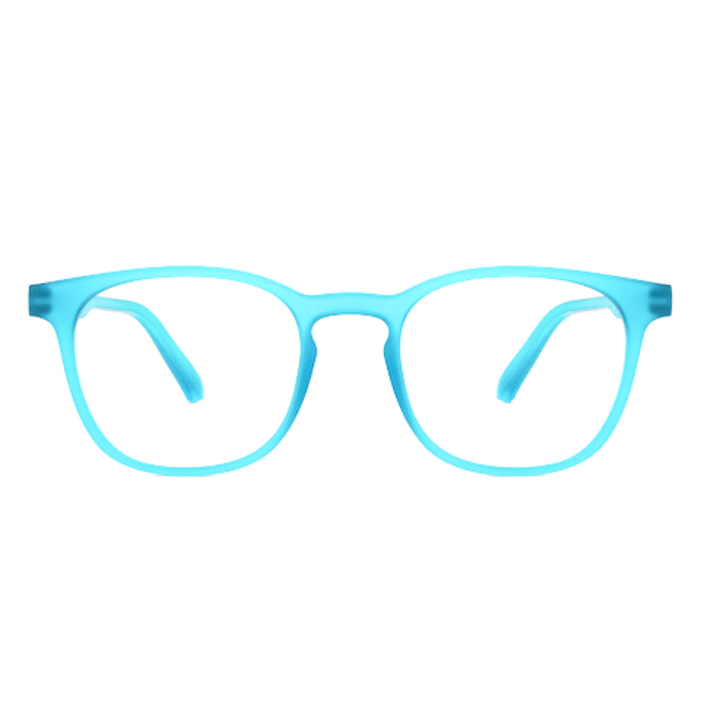 EVORA Hustle | Turquoise Blue | Zero Power Bluecut AntiGlare Computer Glasses | For Men & Women | Medium | EV10001