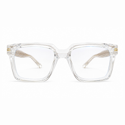 EVORA L7007 Crystal Ice Premium Acetate Eyewear Frame | Transparent Square Glasses | Size 51-18-150